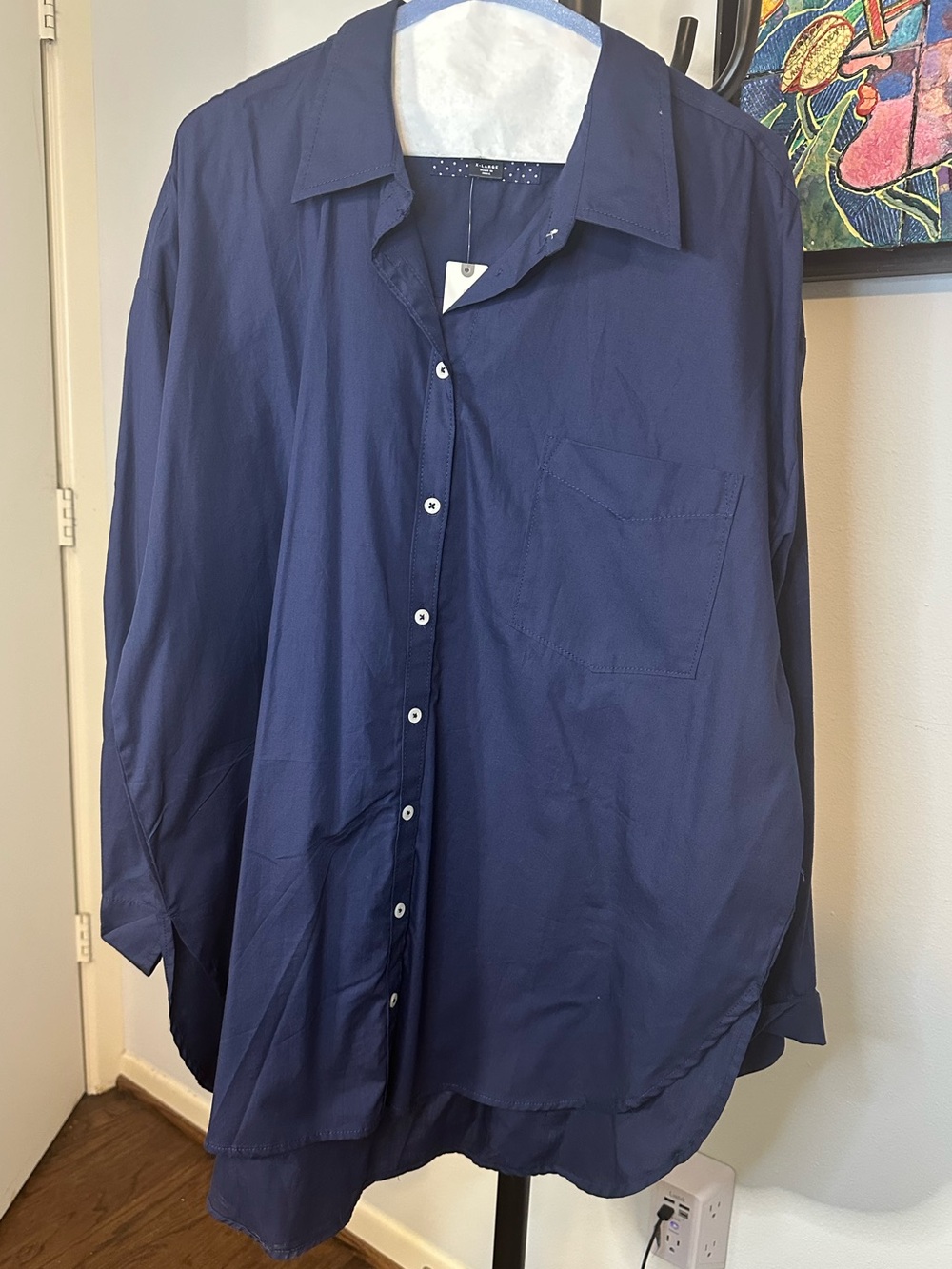 NWT Anthropologie Maeve navy long sleeve shirt